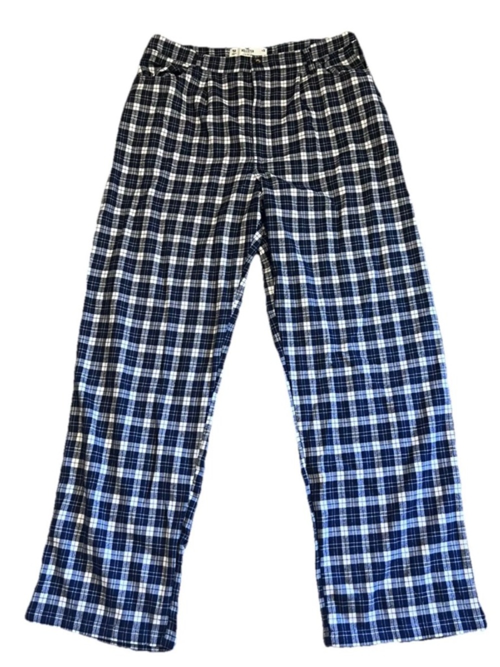 Hollister Ultra High Rise Straight Leg Navy Plaid Pants Women's 15R / 32” Waist